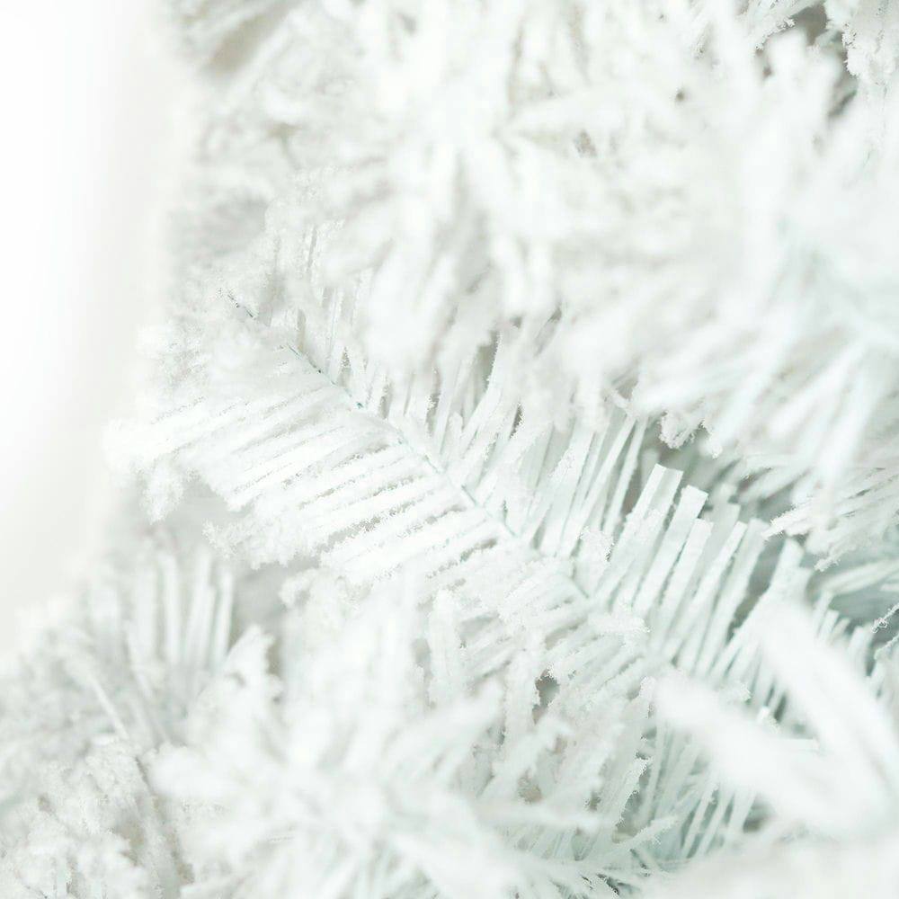 Angle. Resenkos - 4ft Pre-Lit Snowman-Shaped Artificial Christmas Tree with 100 LED Lights and 380 Tips, Indoor/Outdoor, White - White.