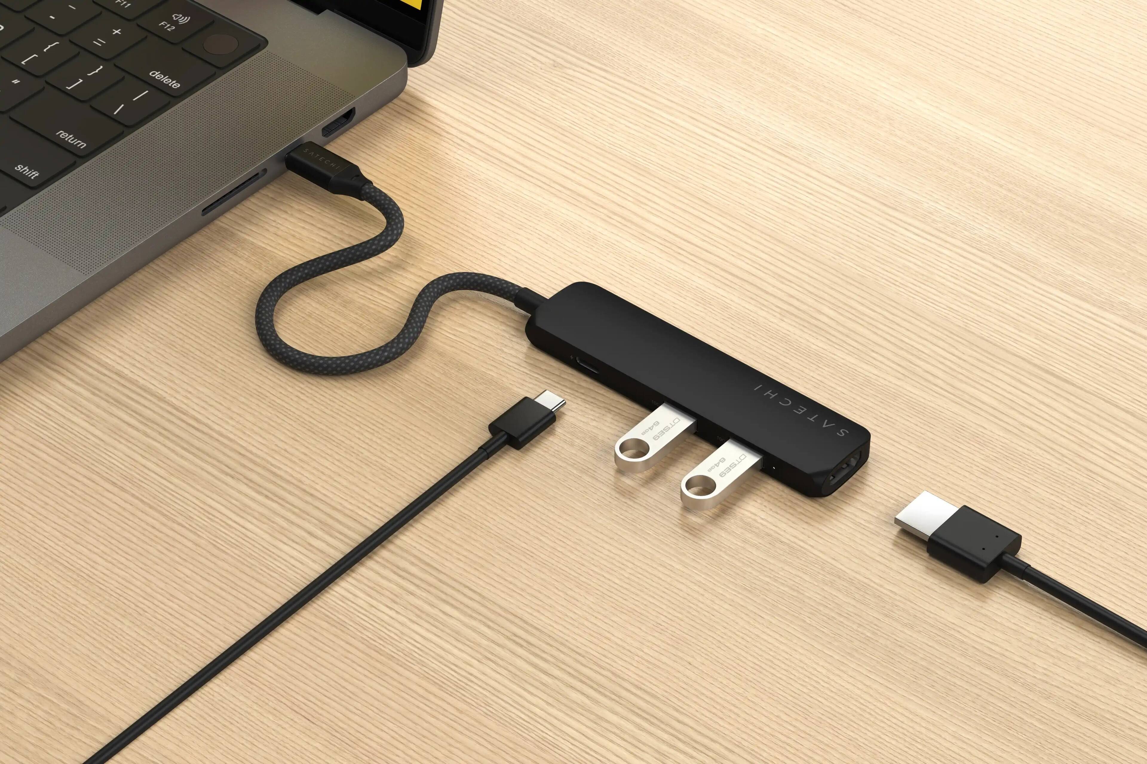 Satechi 4 in 1 USB C Hub Multiport Adapter HDMI 4K@60Hz, 100W PD