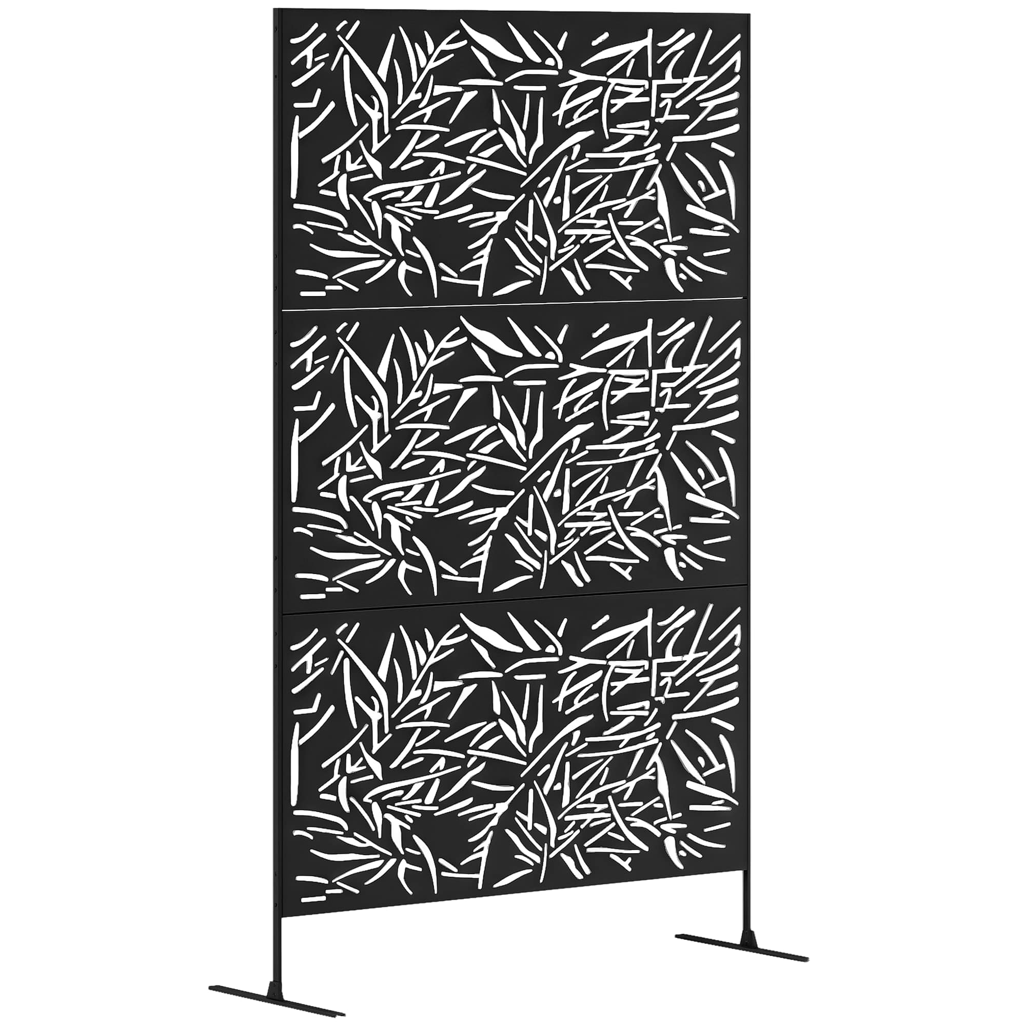 Outsunny - Privacy Fence Screen, Metal Outdoor Privacy Screen Climbing Plant Trellis with Stand - Black price history on PriceWatchPro