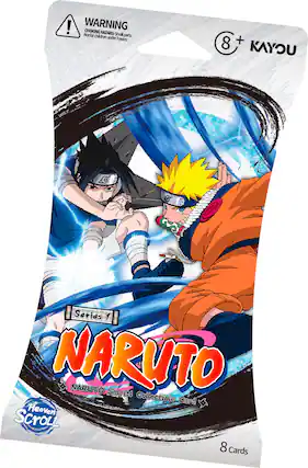 **WARNING**
CHOKING HAZARD - Small parts. Not for children under 3 years.
**8+**
KAYOU
**Series 1**
NARUTO
NARUTO Smriti Collectible Card
**Heaven Scroll**
8 Cards