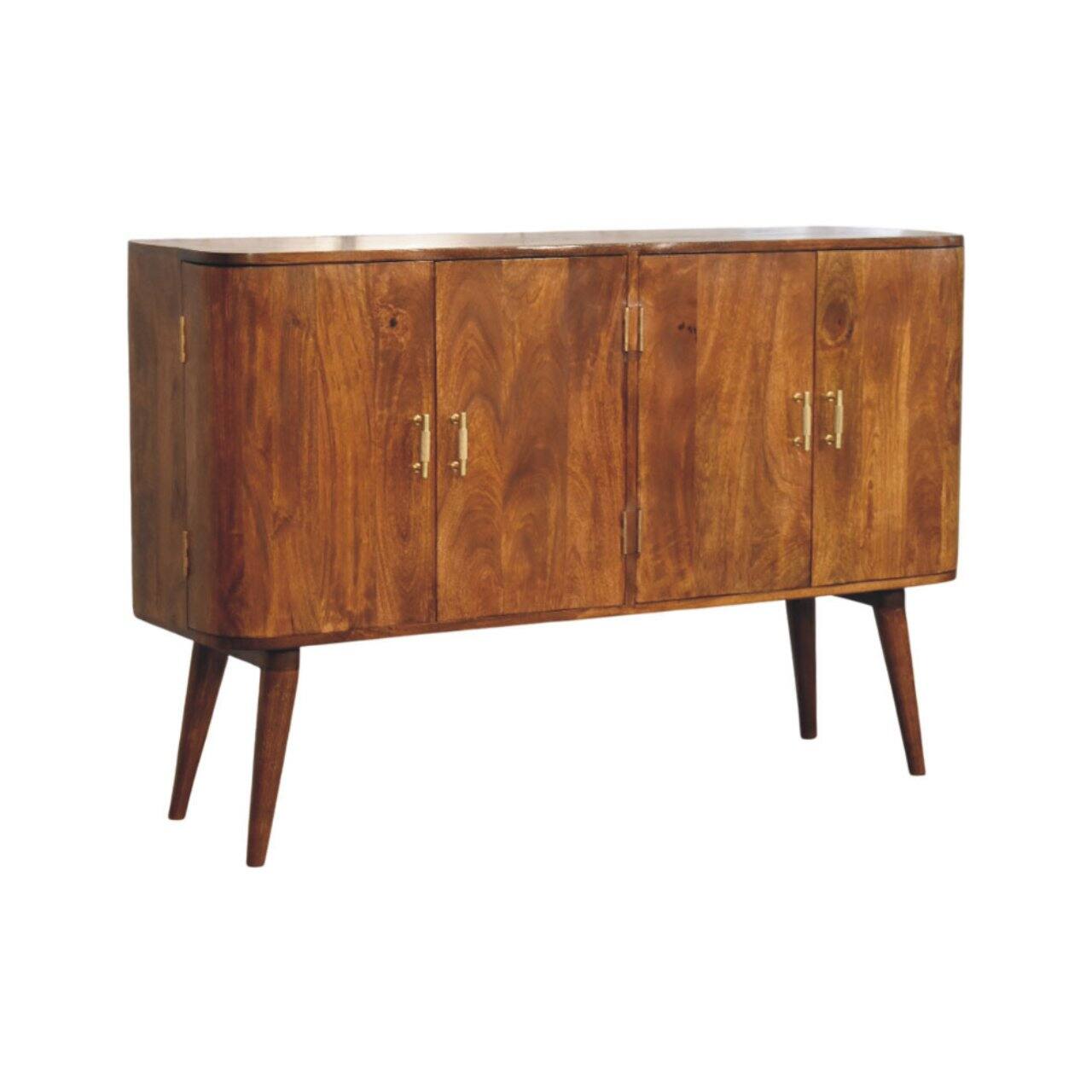 Back. Artisan Furniture - Artisan Furniture Solid Wood Linden Sideboard, 4 Doors, Dark Brown - Dark Brown.
