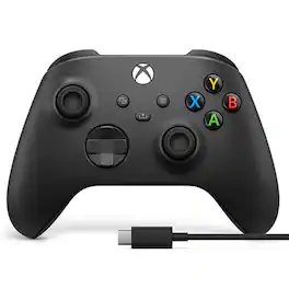 Microsoft - XBOX Wireless Controller + USB-C Cable for XBOX Series X, XBOX Series S, XBOX One, PCs, and Cloud-Enabled Devices - Carbon Black + USB-C