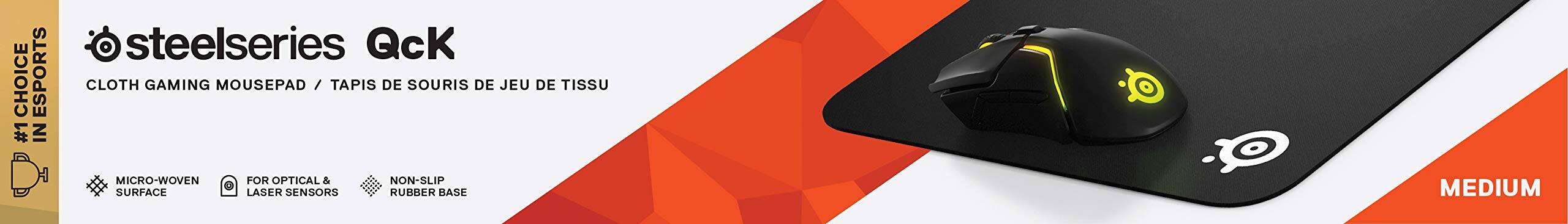 CHOICE ESPORTS #1 IN steelseries QcK CLOTH GAMING MOUSEPAD / TAPIS DE SOURIS DE JEU DE TISSU MICRO-WOVEN SURFACE FOR OPTICAL & LASER SENSORS NON-SLIP RUBBER BASE MEDIUM