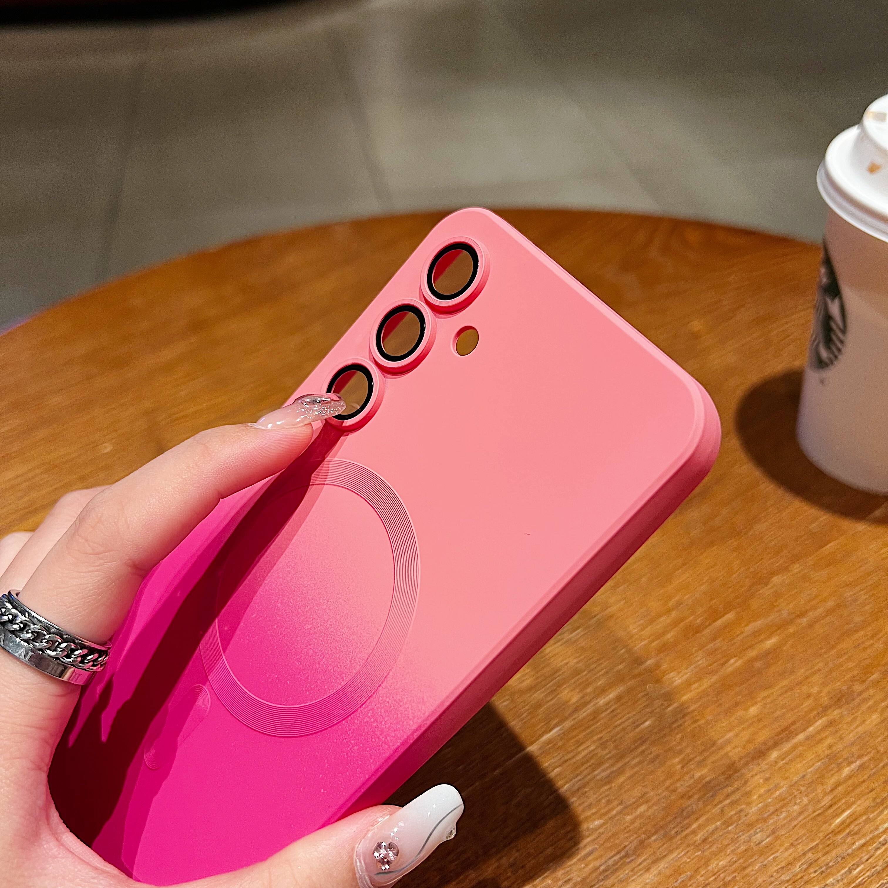 Alt View 1. Dteck - Dteck Magnetic Gradient Case for Samsung S26, Cute Soft TPU Rubber Silicone Case Bumper Anti-Scratch Cover - E.