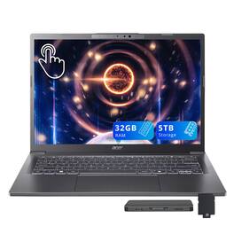 Acer - Aspire 14 AI 14" WUXGA Touch Laptop,Intel Ultra 9 288V,32GB RAM,4TB SSD+1TB Dock Set,Backlit,Win 11 - Gray