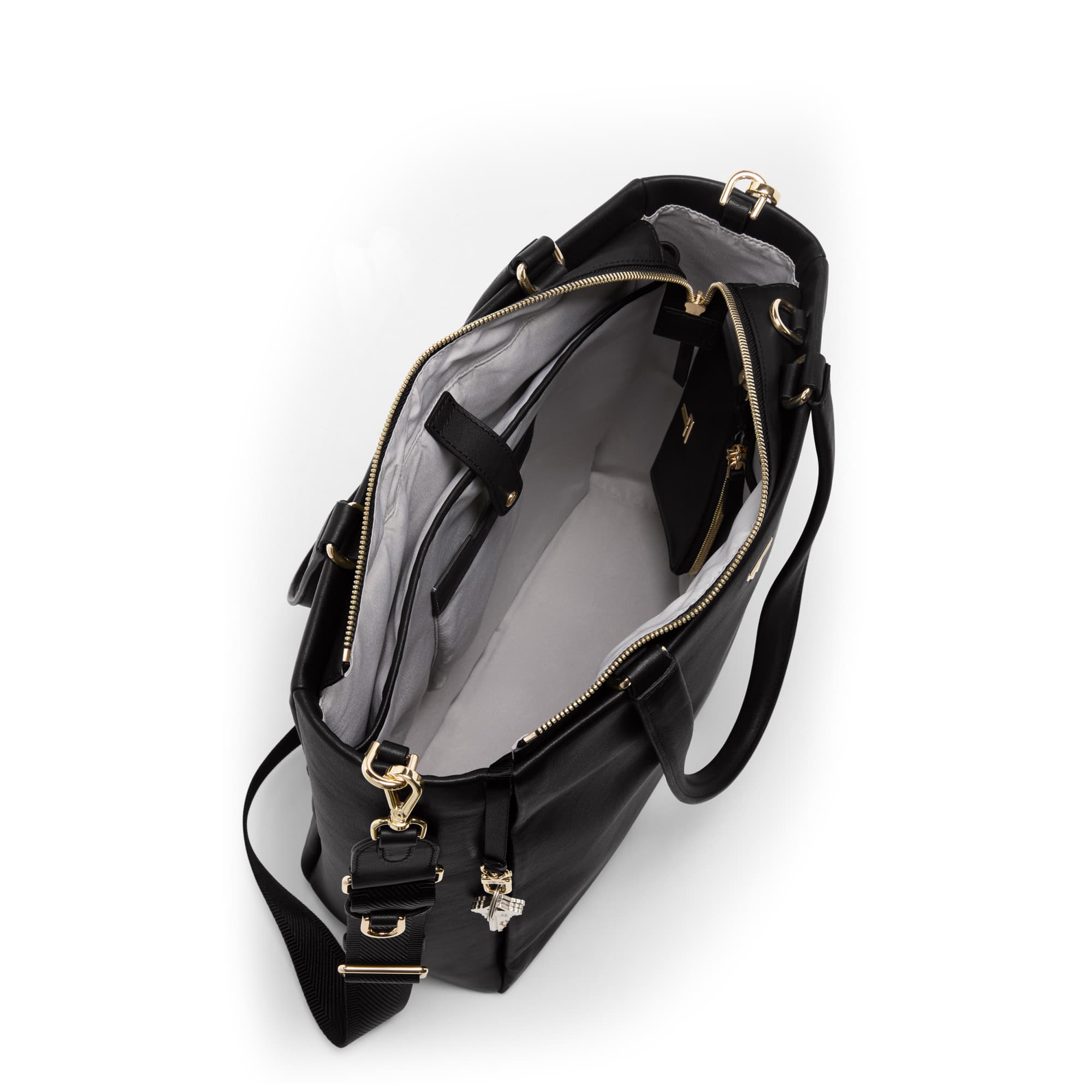 Angle. TUMI - Voyageur Vail North/South Tote - Black/Light Gold.