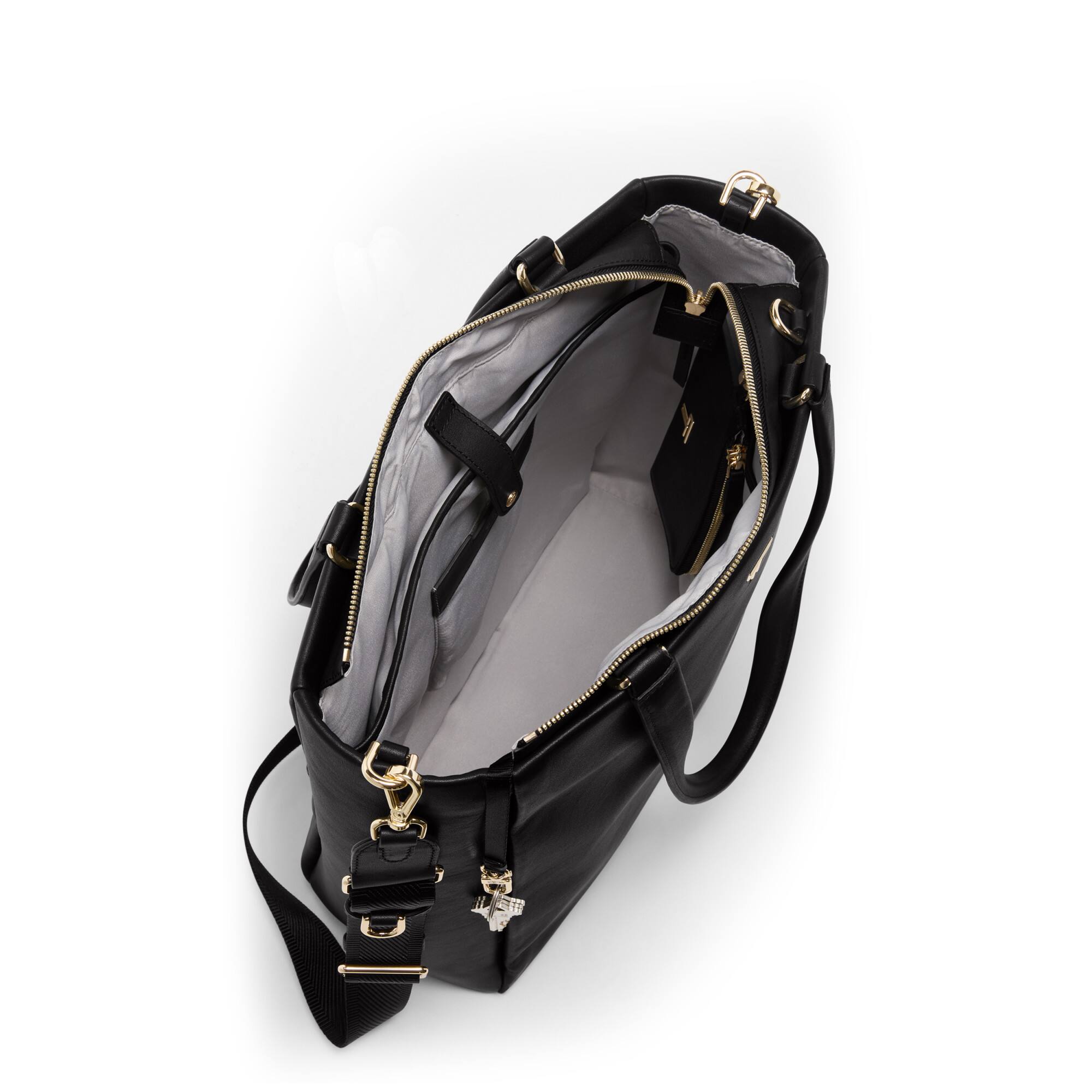 Angle. TUMI - Voyageur Vail North/South Tote - Black/Light Gold.