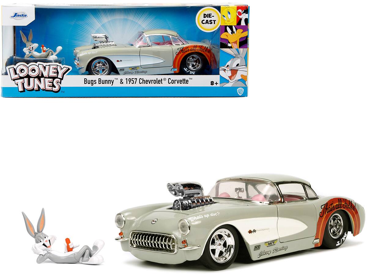 Jada - 1957 Chevrolet Corvette Interior with Bugs Bunny Figure "Looney Tunes" "Hollywood Rides" Series 1/24 - Beige With Pink