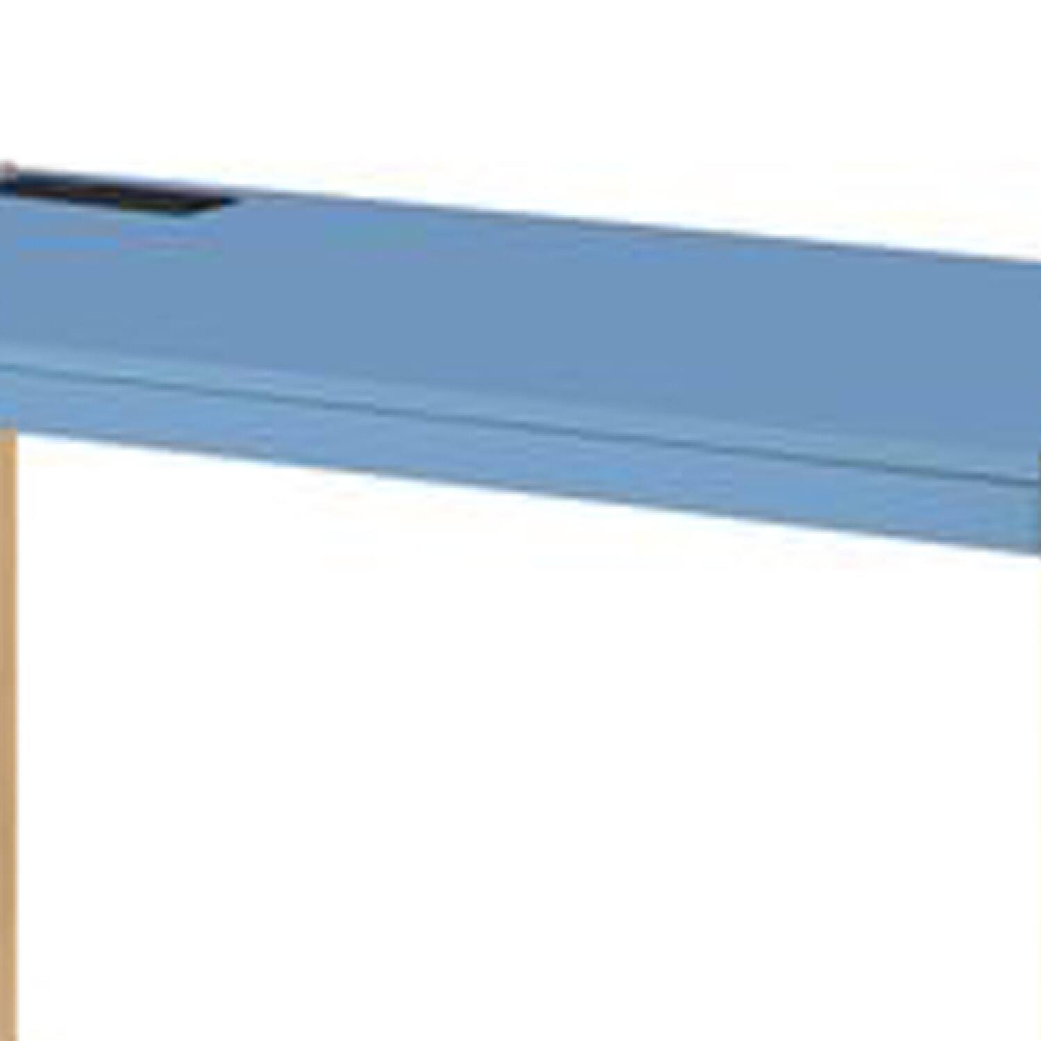 Angle. Manhattan Lane - Writing Desk with USB Dock and Metal Legs, Blue and Rose Gold - Blue and Gold.