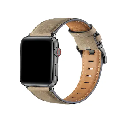 Front. Posh Tech - Hunt Distressed Leather Band for Apple Watch - Brown.