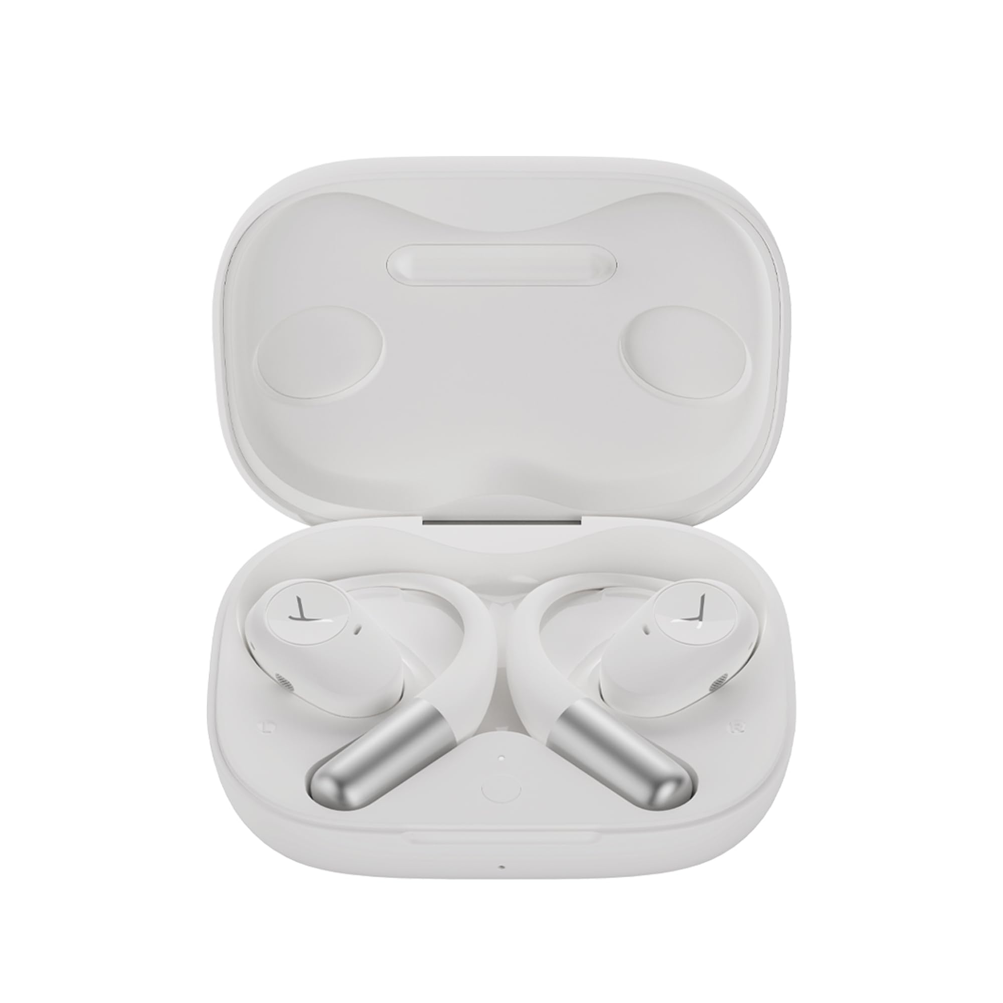 Front. Beyerdynamic - beyerdynamic AMIRON 200 Open True Wireless Earphones with Ergonomic Ear-Hooks, 36h Battery, Custom Sound via app (White) - White.