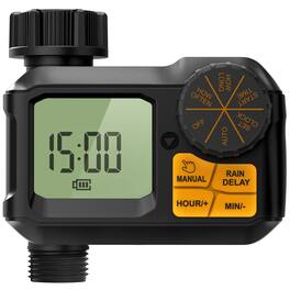 Garnen - Sprinkler Timer Outdoor, Digital Water Timer For Garden, Hose Timer, 1min-7Days Programmable Water Frequency - Black