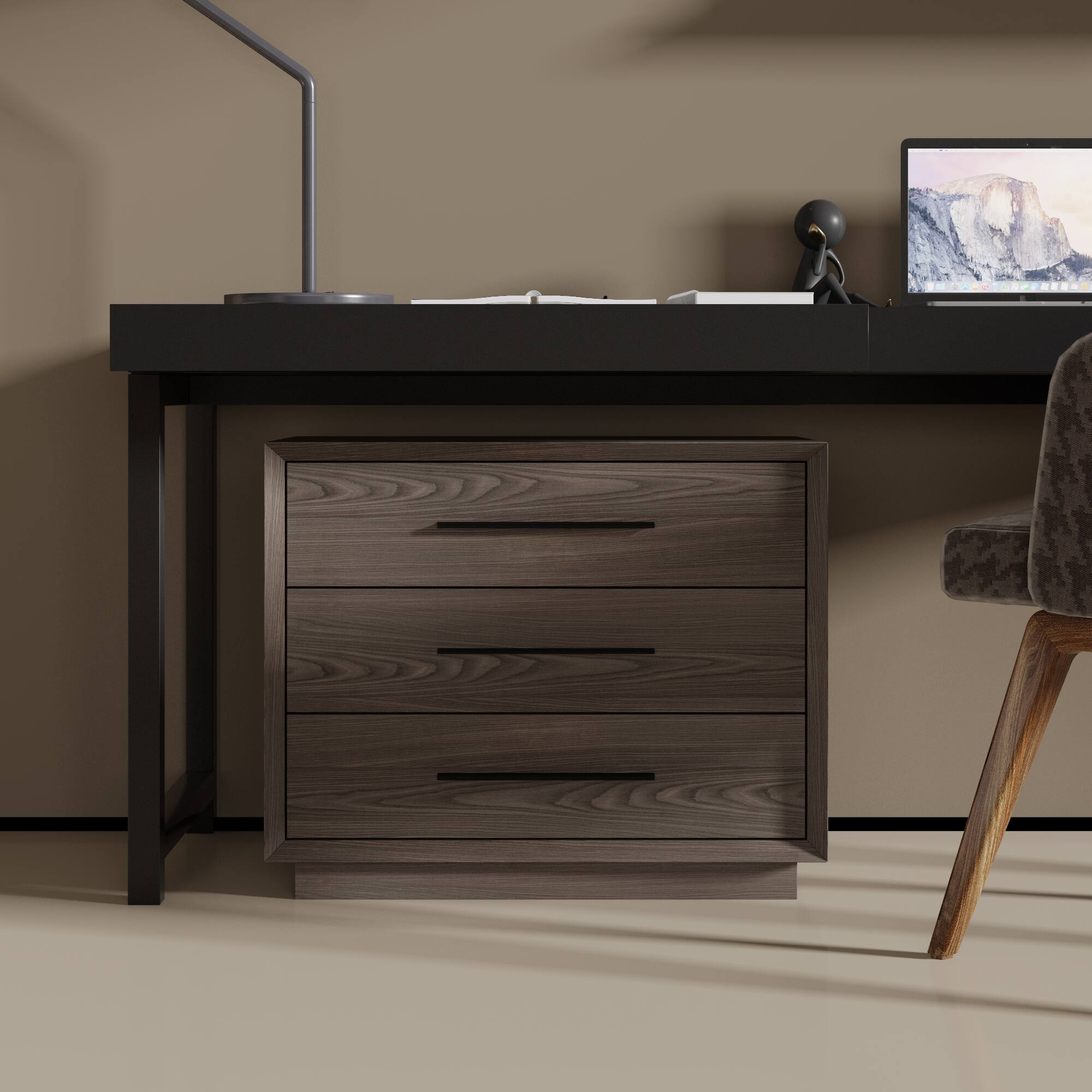 Alt View 5. Famapy - Famapy 3 - Drawer Nightstand: Organized Storage + Anti - Tipping Safety - Brown.