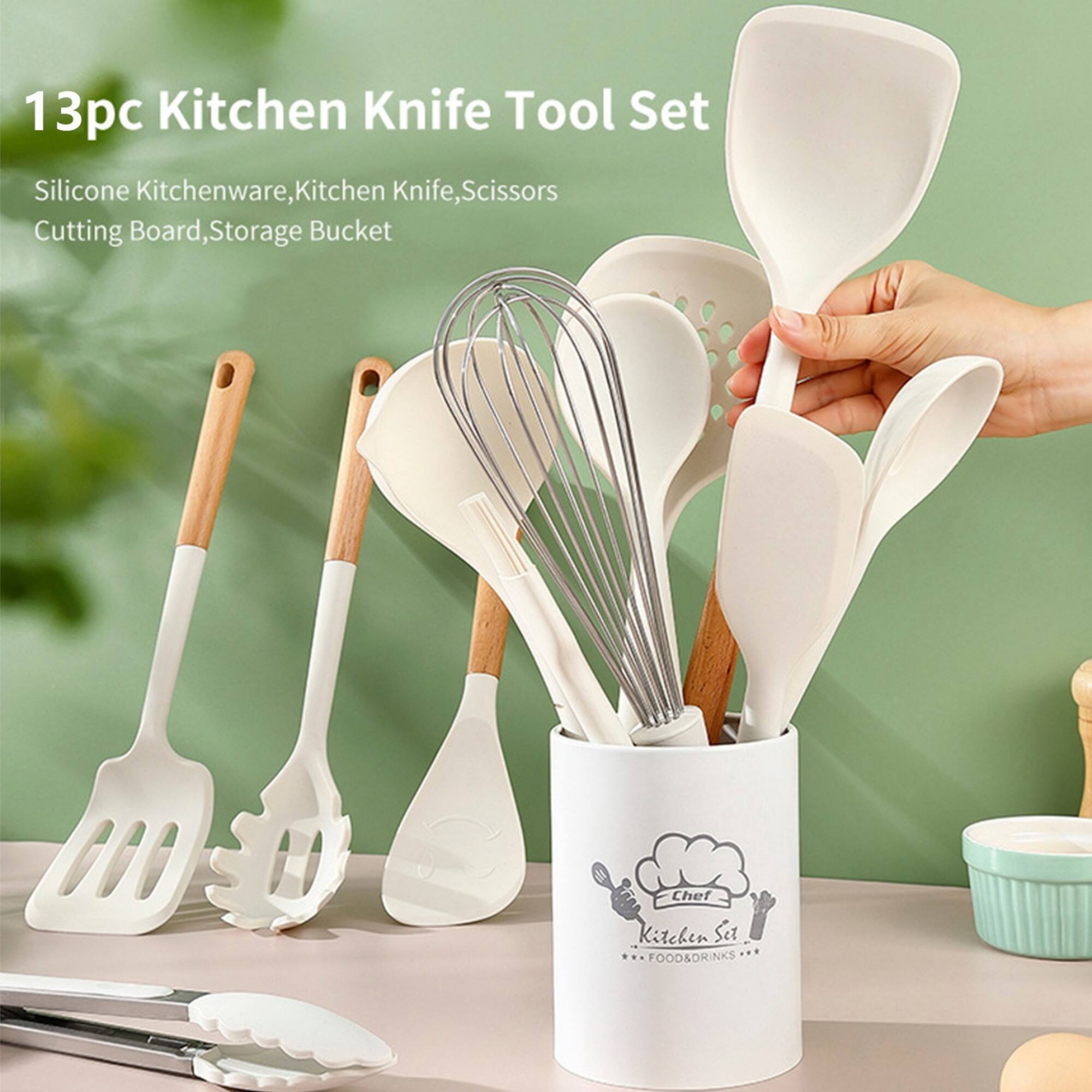 13pc Kitchen Knife Tool Set

Silicone Kitchenware, Kitchen Knife, Scissors, Cutting Board, Storage Bucket

Chef Kitchen Set
FOOD&DRINKS