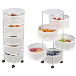 Home-Complete - 5 Tier Rolling Kitchen Cart - White