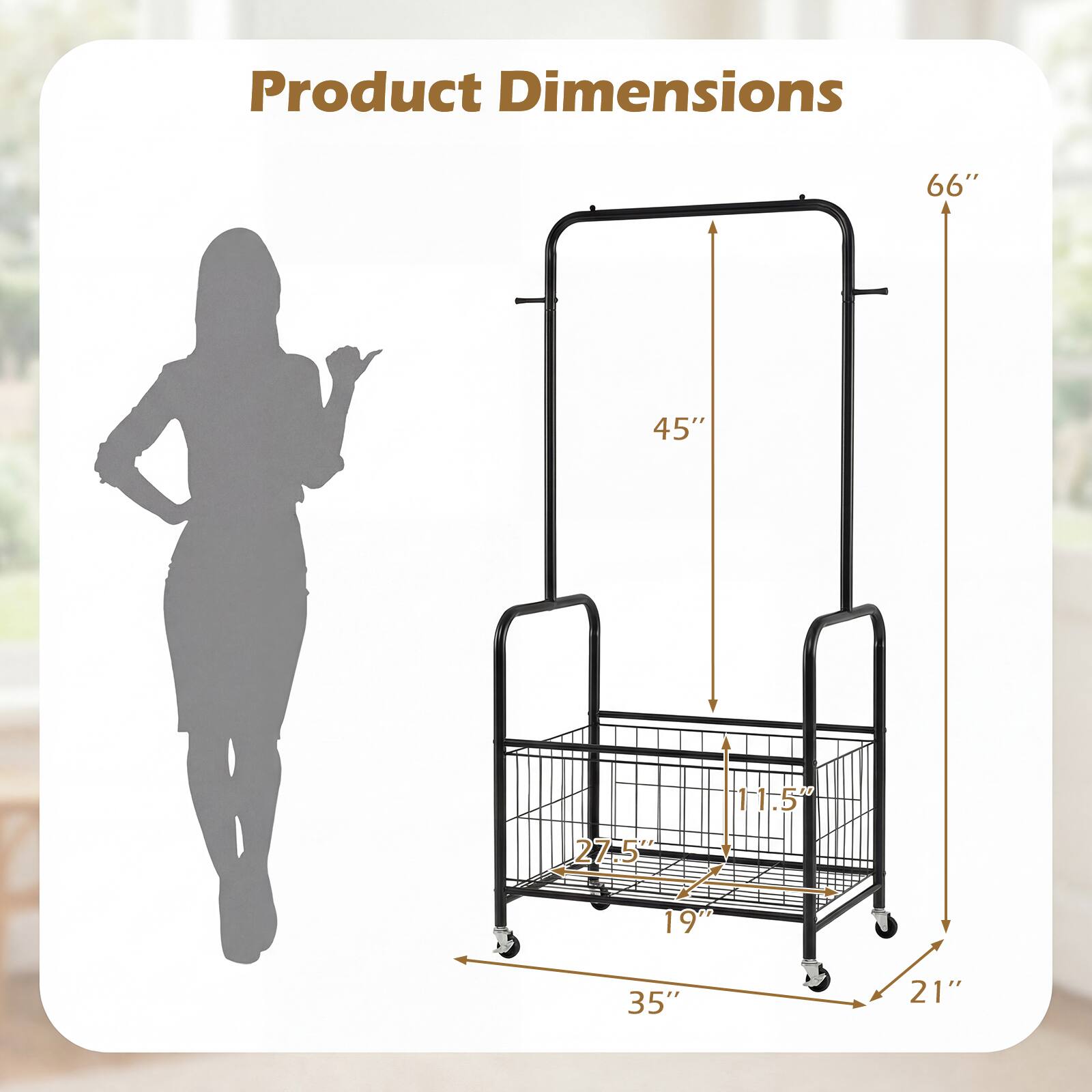 Product Dimensions: 66" x 45" x 35" x 27.5" x 19" x 11.5" x 21"