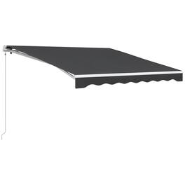 Outsunny - x 8' Electric Retractable Awning, Sun Shade Shelter,Remote Controller and Crank Handle for Deck - Dark Gray