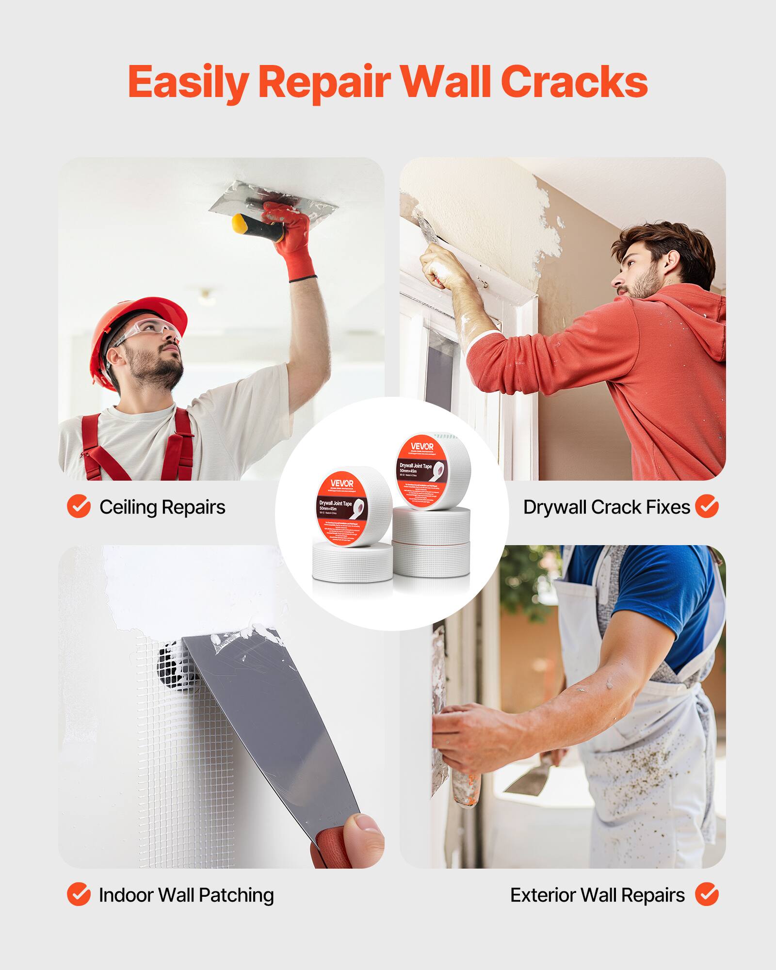 Easily Repair Wall Cracks

- Ceiling Repairs
- Drywall Crack Fixes
- Indoor Wall Patching
- Exterior Wall Repairs