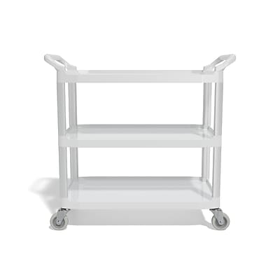 Alt View 1. Staples - 3-Shelf Polypropylene Mobile Utility Cart with Swivel Wheels  - Gray.