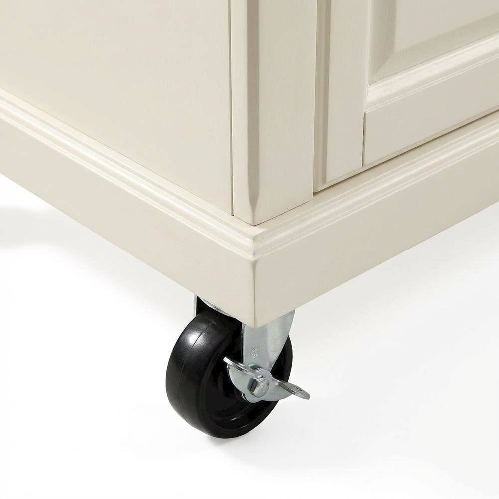 Alt View 1. FurniFact - White and Gray Kitchen Cart with Granite Top and Storage Space - White.