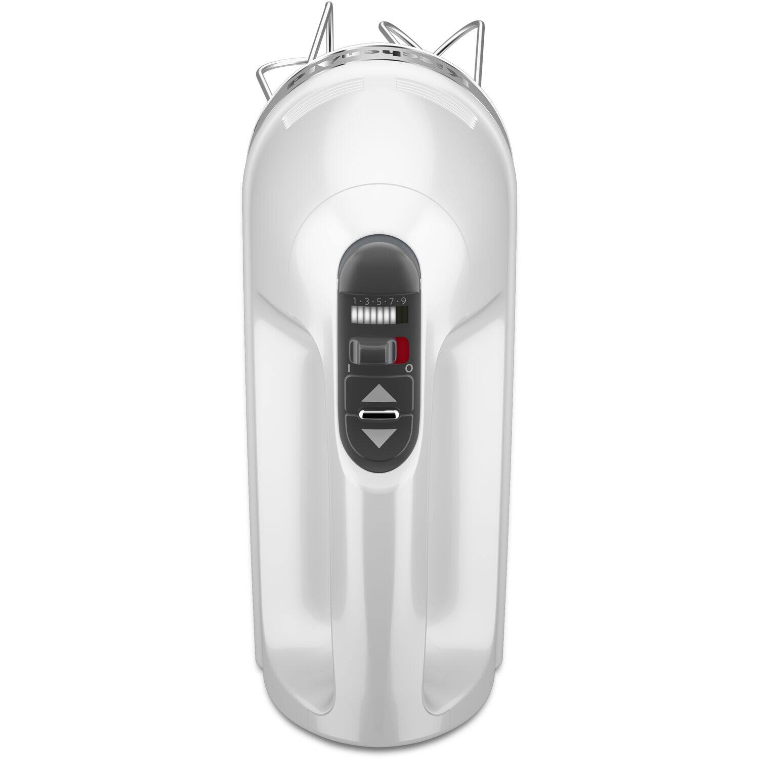 Back. KitchenAid - 9-Speed Hand Mixer with Turbo Beater II Accessories in White - White.