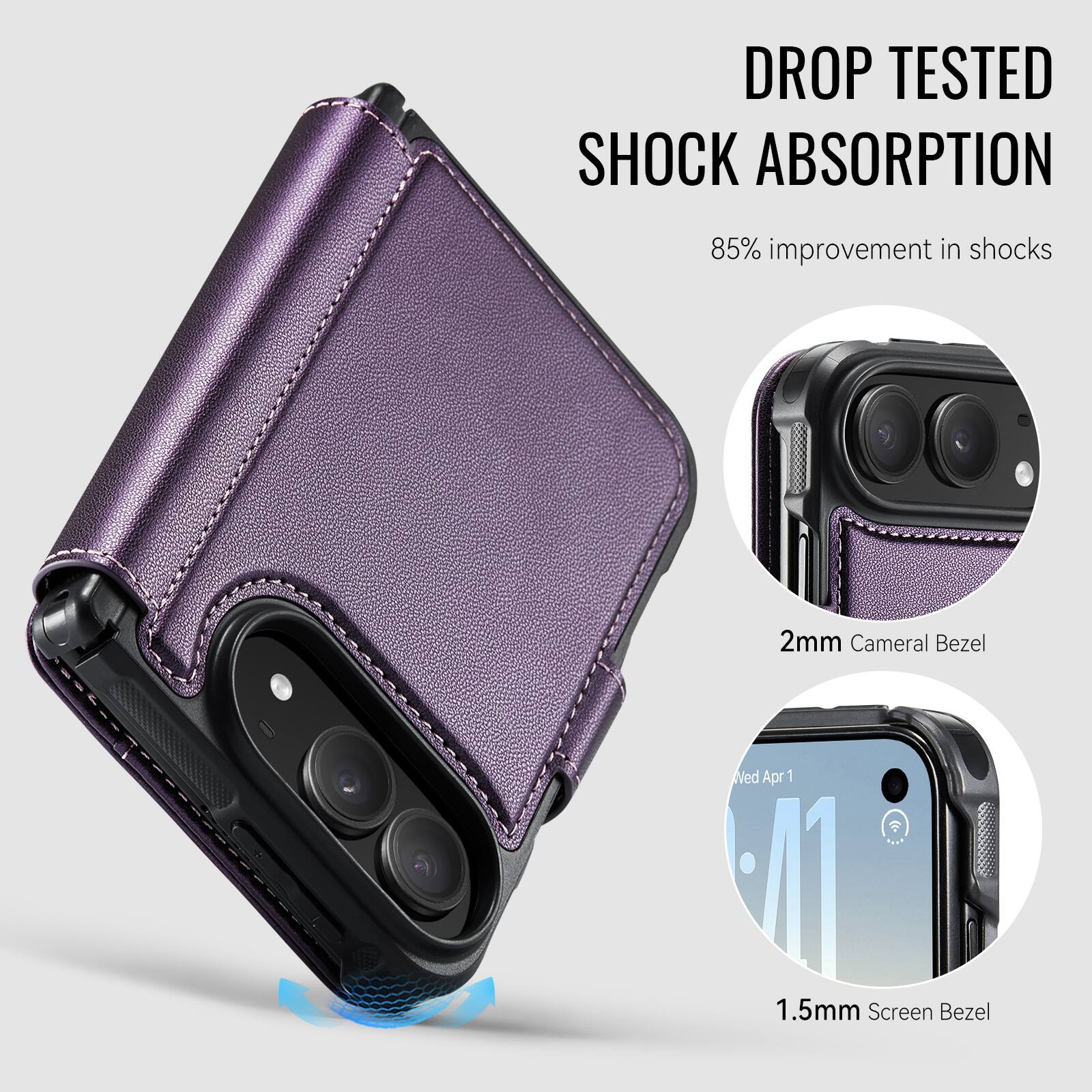 DROP TESTED SHOCK ABSORPTION  
85% improvement in shocks  
2mm Camera Bezel  
1.5mm Screen Bezel