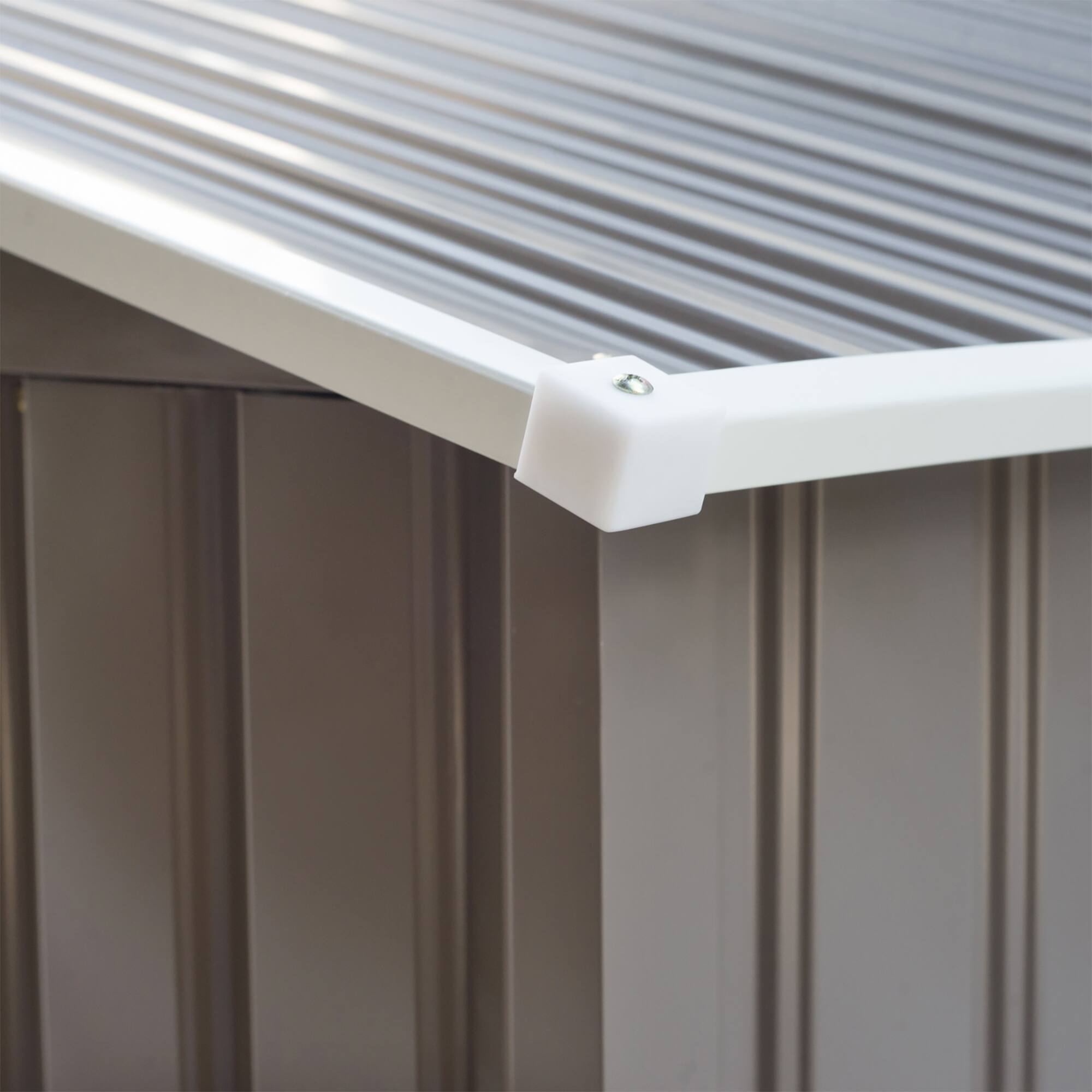 Alt View 8. Outsunny - 9' x 6' Outdoor Storage Shed, Garden Tool Metal Shed with Foundation Kit, Double Lockable Door.