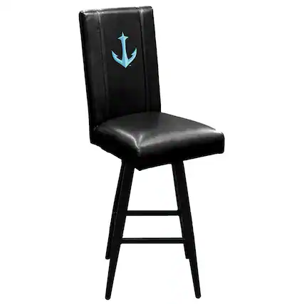 Front. DreamSeat - Black Seattle Kraken Logo Swivel Bar Stool 2000 - Black.