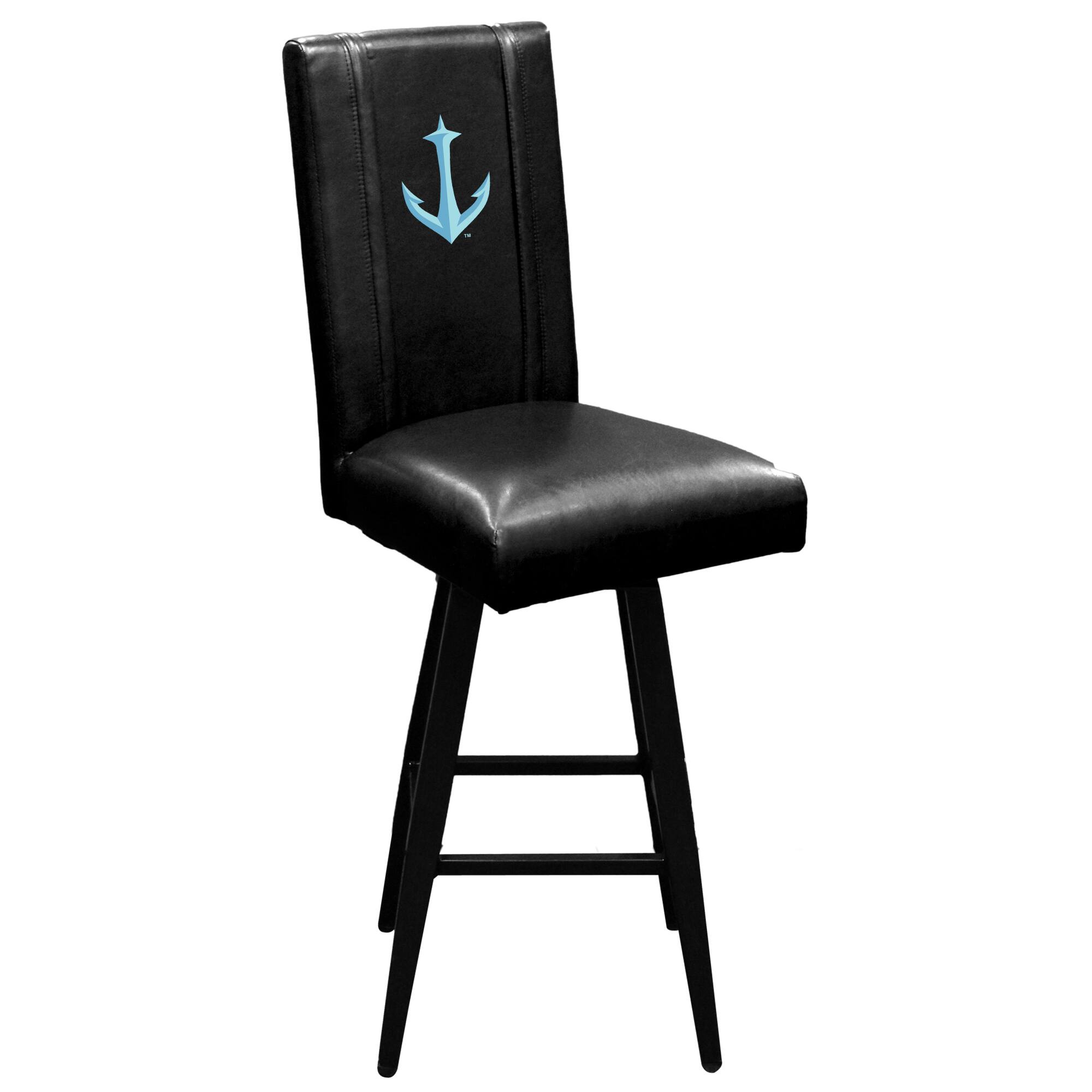 Front. DreamSeat - Black Seattle Kraken Logo Swivel Bar Stool 2000 - Black.