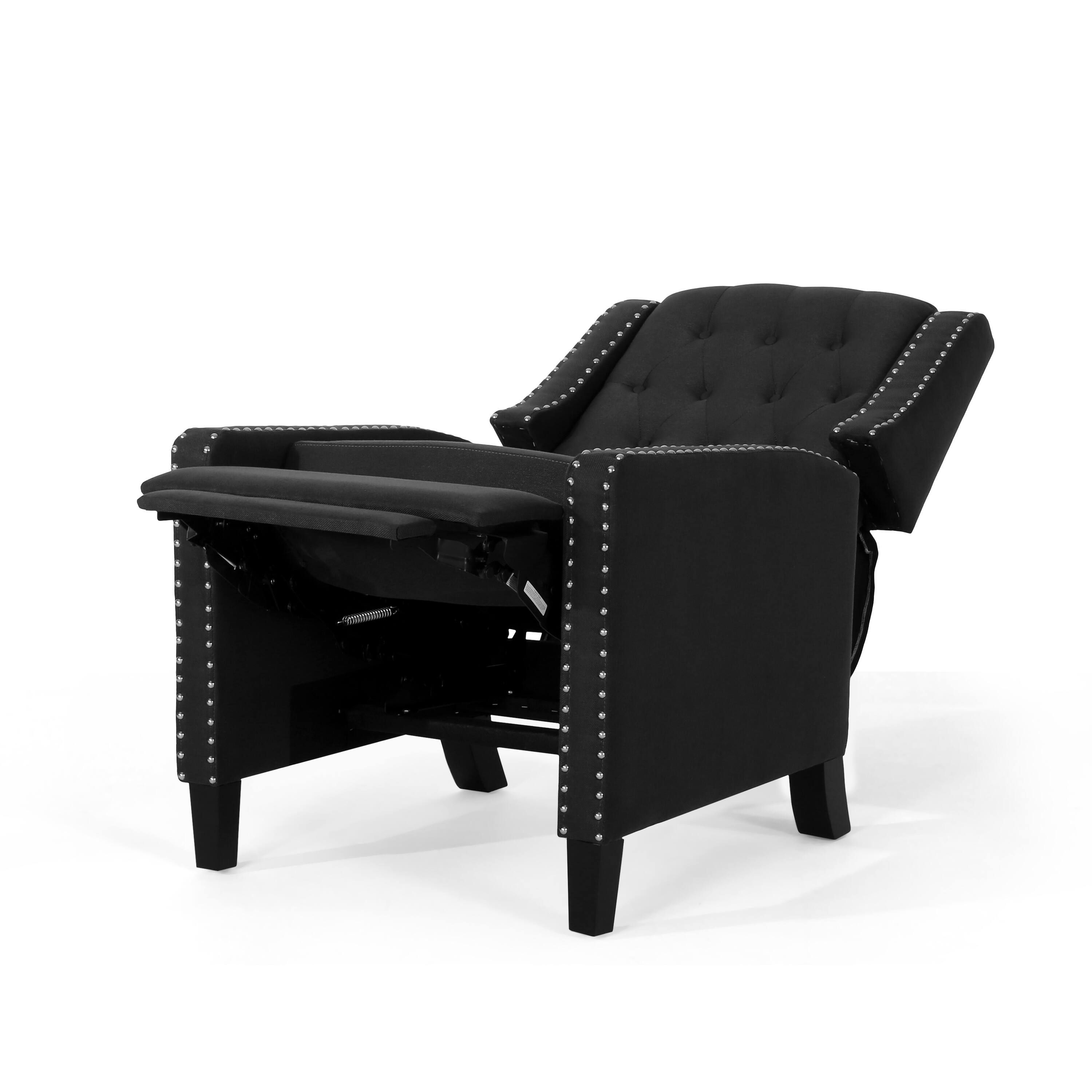 Alt View 6. TinyHomie - Classic Dark Grey Fabric Push Back Chair - Gray.