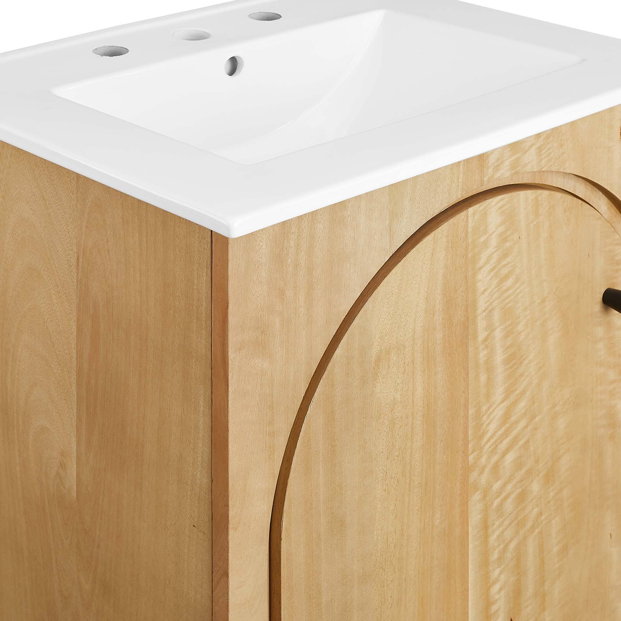 Alt View 6. Modway - Appia Bathroom Vanity Basin Included by Modway - Oak White.