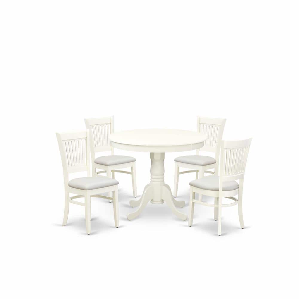 East West Furniture - 5-Piece Dining Table Set- 4 dining room chairs and Wooden Dining Table - Linen Fabric Seat and - Multi-Color price history on PriceWatchPro