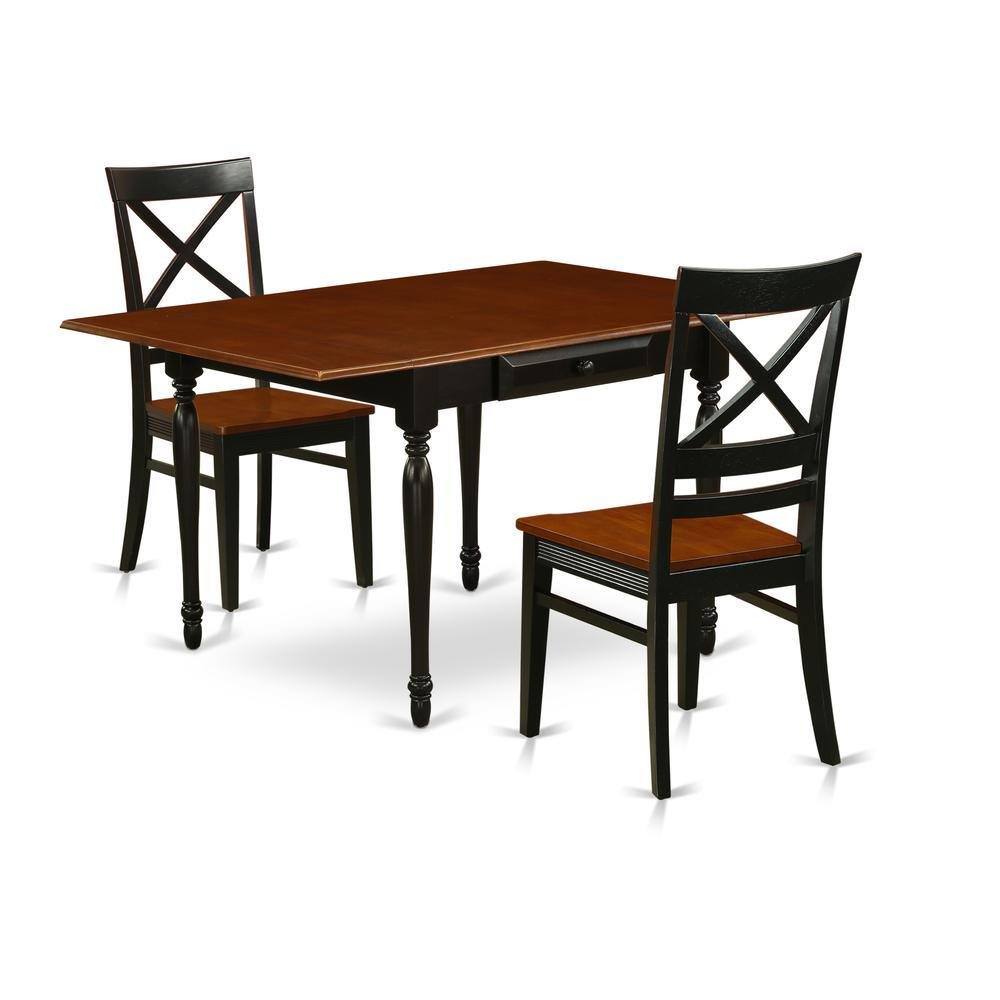 Left. East West Furniture - Dining Room Set Black & Cherry - Brown.