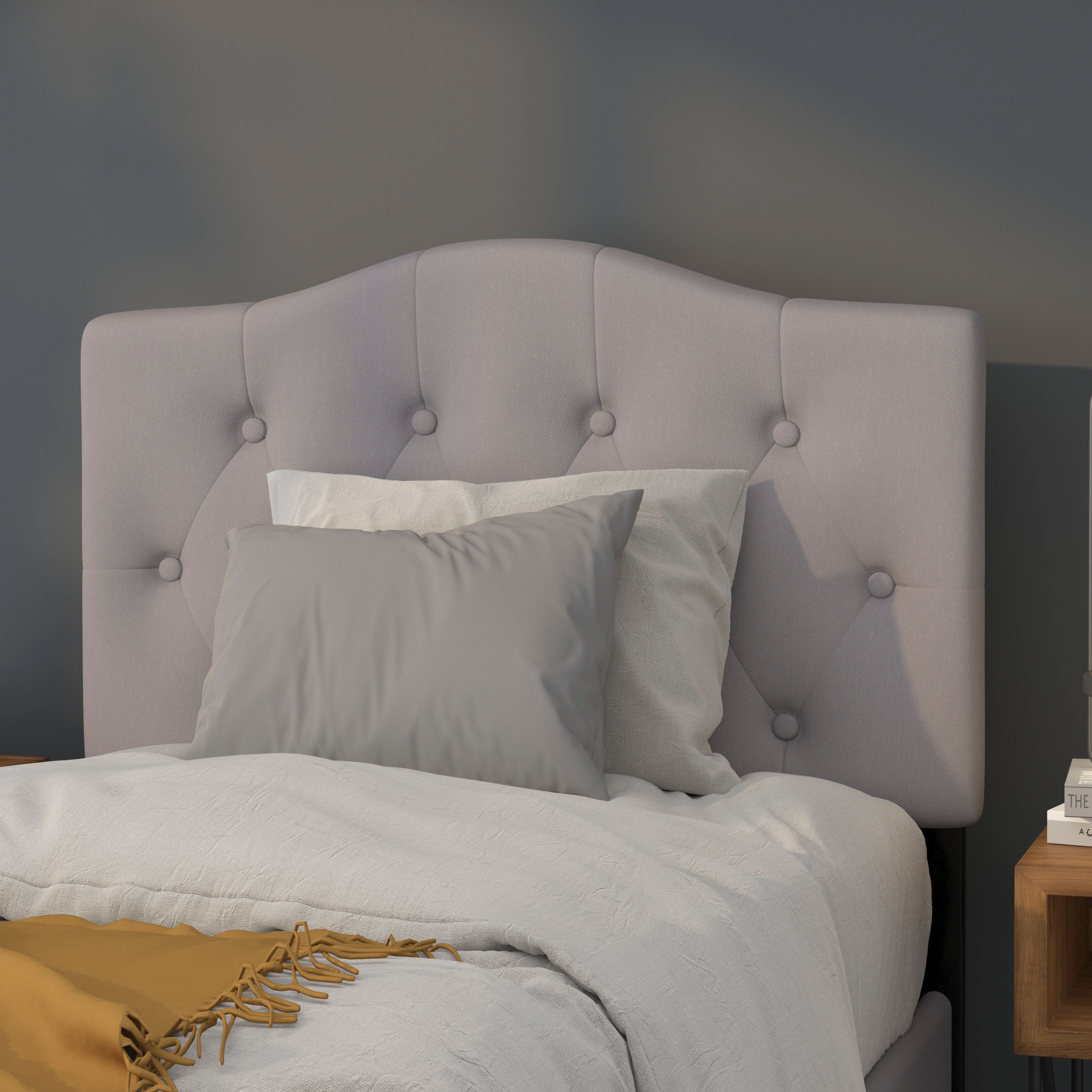 Emma + Oliver - Arched Button Tufted Upholstered Headboard - Light Gray price history on PriceWatchPro