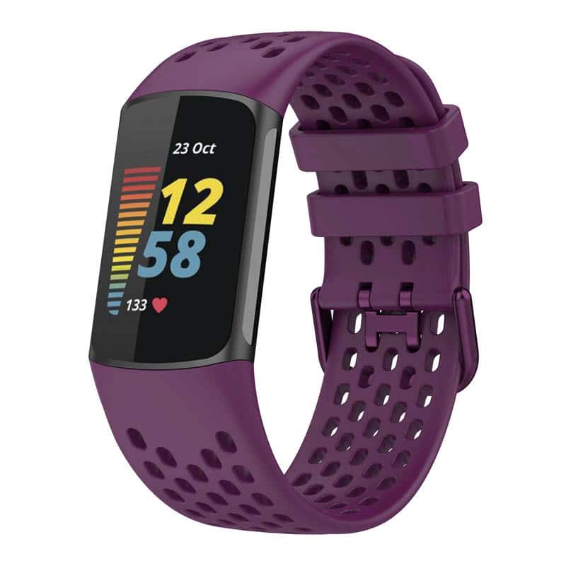 StrapsCo - Endurance Band Silicone Rubber Watch Strap For Fitbit Charge 5 - Dark Purple price history on PriceWatchPro