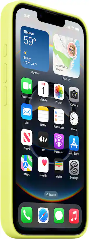 iPhone 16e Silicone Case Neon Yellow - Apple iPhone 16e Silicone Case Neon Yellow - Apple
