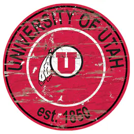 Fan Creations - Utah Utes 23.5" Distressed Round Sign - Multicolor