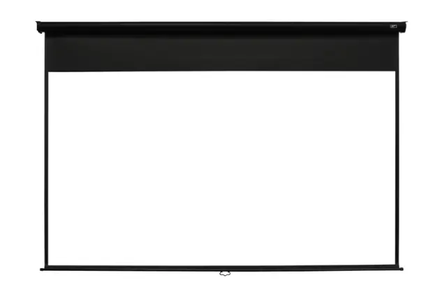 Front. Elite Screens - Manual Series 120" Manual Wall/ Ceiling Projector Screen - Black.