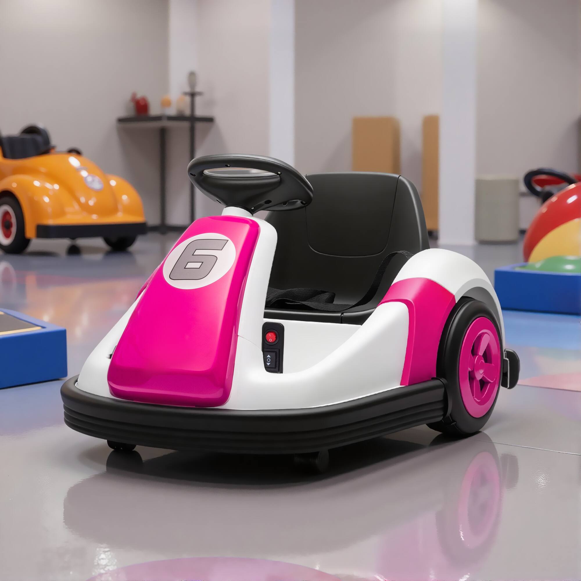 Alt View 1. Qaba - Kids Bumper Car with Big Wheels, Electric Car for Kids with 360-Degree Spin, Slow Start - Pink.