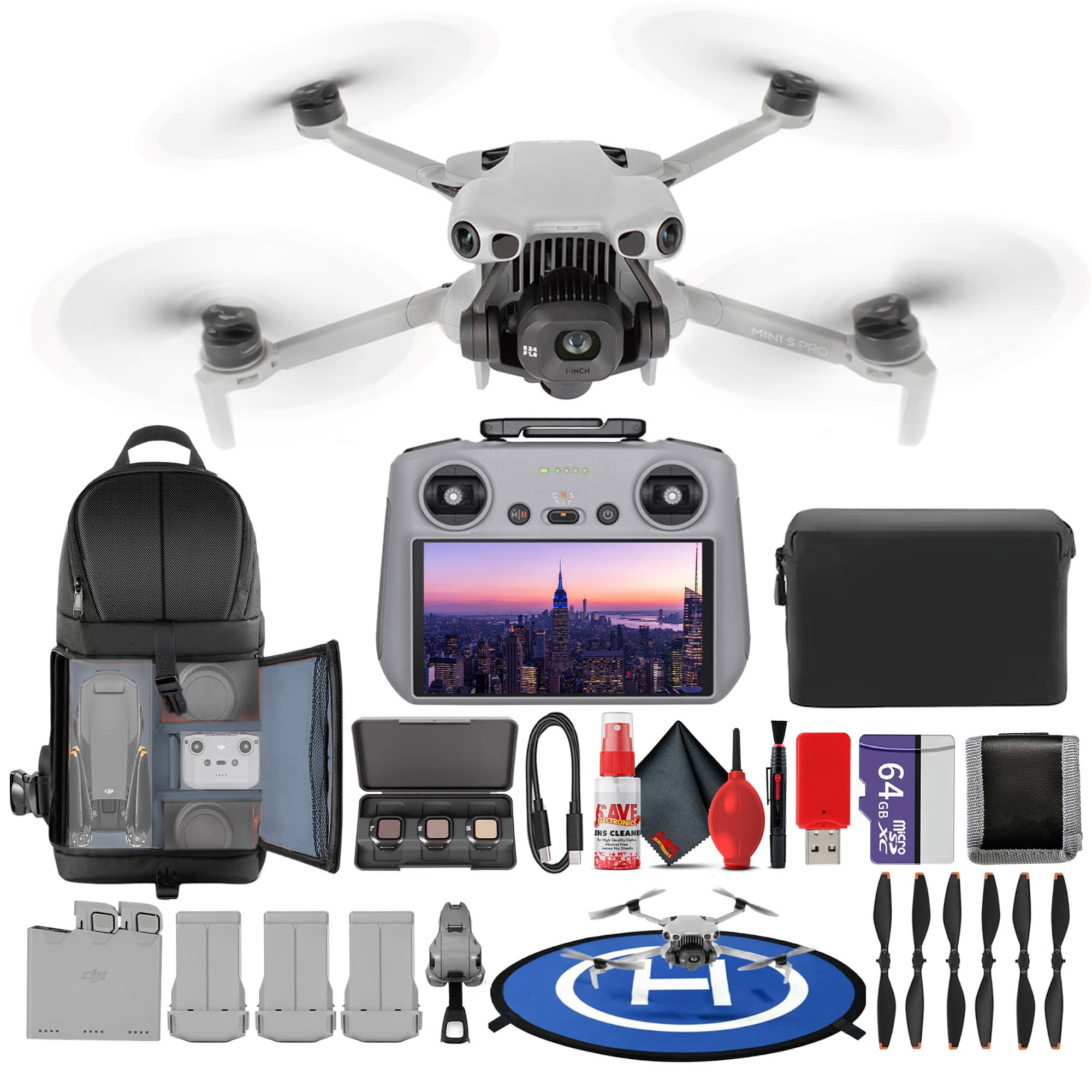 DJI - Mini 5 Pro Drone w RC 2 Remote Fly More Combo 64GB Memory Card Bundle