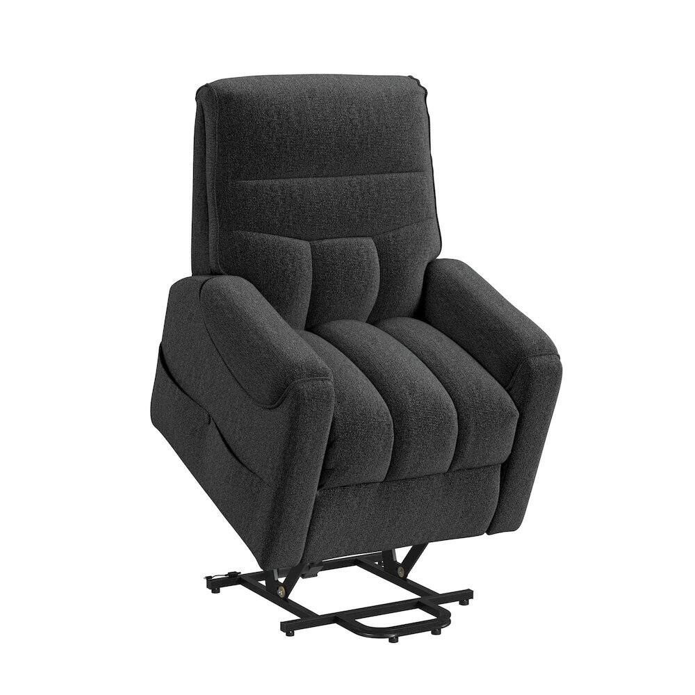 Alt View 1. Picket House Furnishings - Parker Power Lift Chair in Sahara Black - Black.