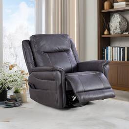 TinyHomie - Liyasi OKIN Motor Rocking and 240 Degree Swivel Single Sofa Seat recliner Chair Infinite Position - Gray