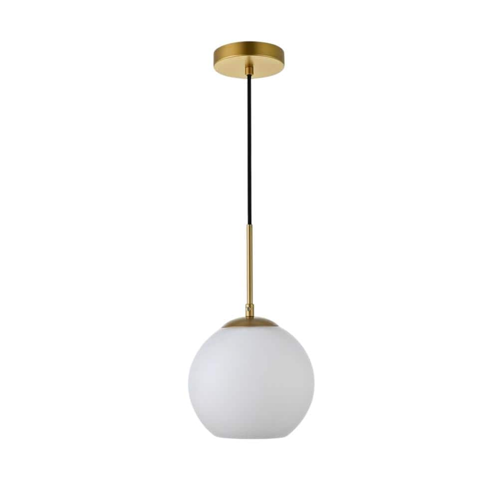 Living District - Baxter 1 Light Brass Pendant With Frosted White Glass - Brass And Frosted White price history on PriceWatchPro