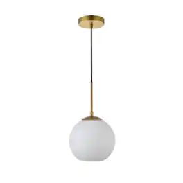 Living District - Baxter 1 Light Brass Pendant With Frosted White Glass - Brass And Frosted White