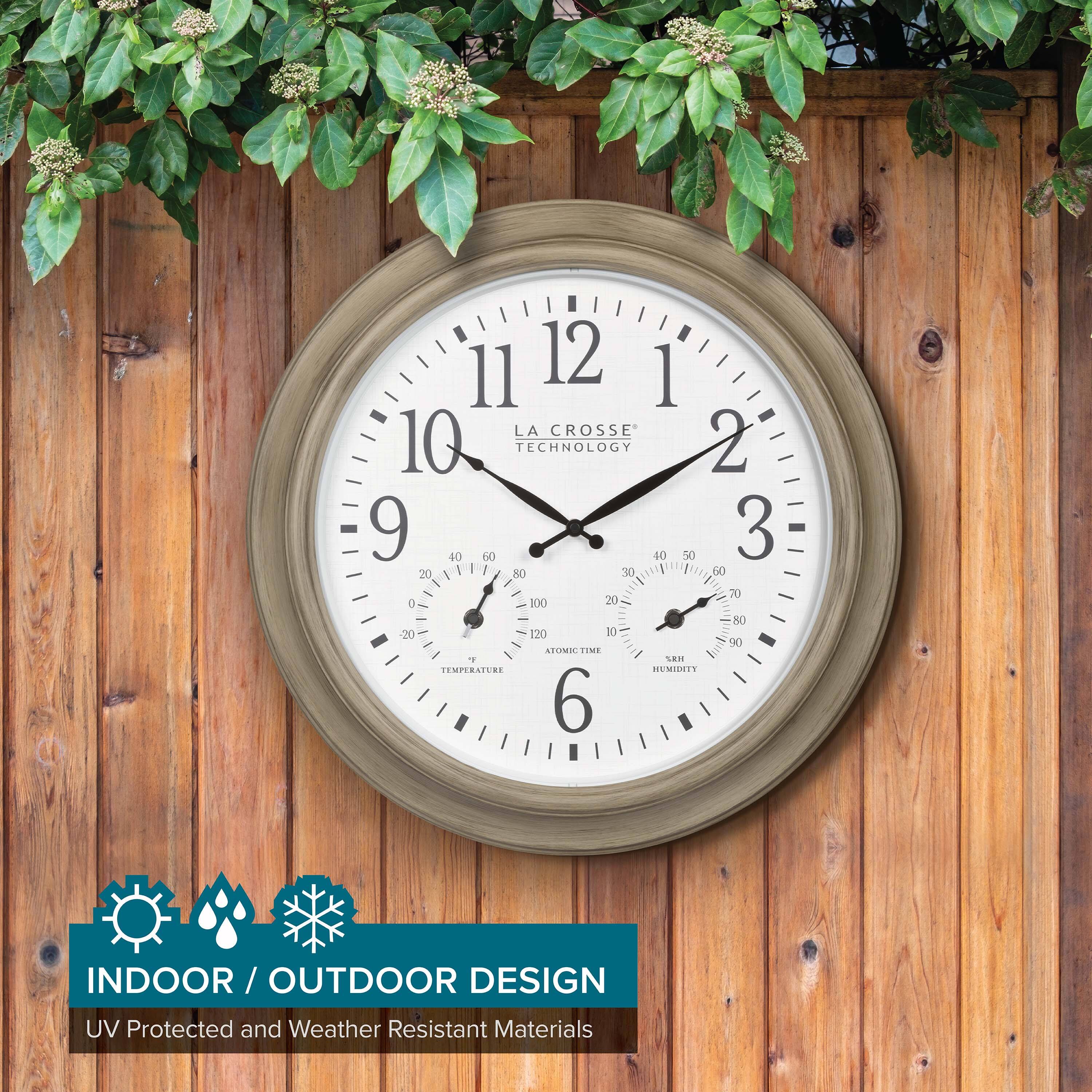 11 12 1 LA CROSSE TECHNOLOGY 2 9 40 60 40 50 3 20 100 20 80 20 120 10 90 ATOMIC TIME TEMPERATURE D 6 INDOOR / OUTDOOR DESIGN UV Protected and Weather Resistant Materials