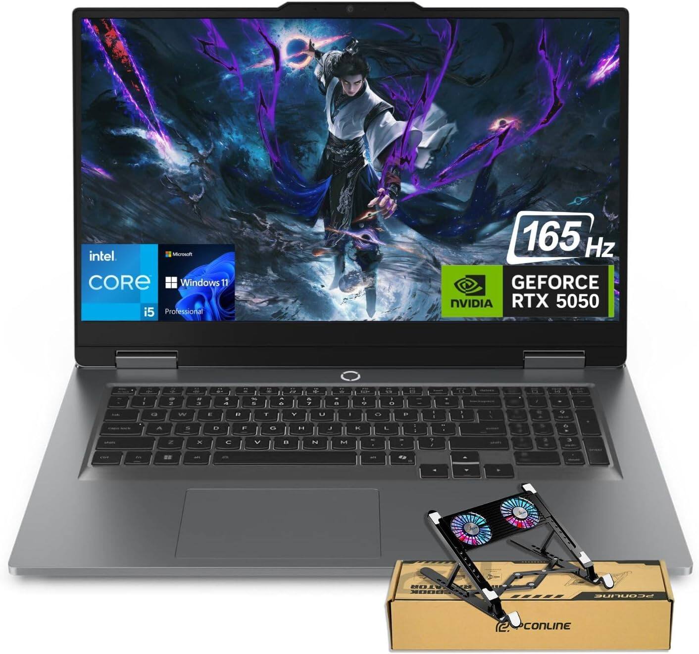 Lenovo - LOQ 17.3" FHD Gaming Laptop - Intel Core i5-13450HX 32GB RAM - 1TB SSD - NVIDIA GeForce RTX 5050 - PCO Laptop Cooler - Gray