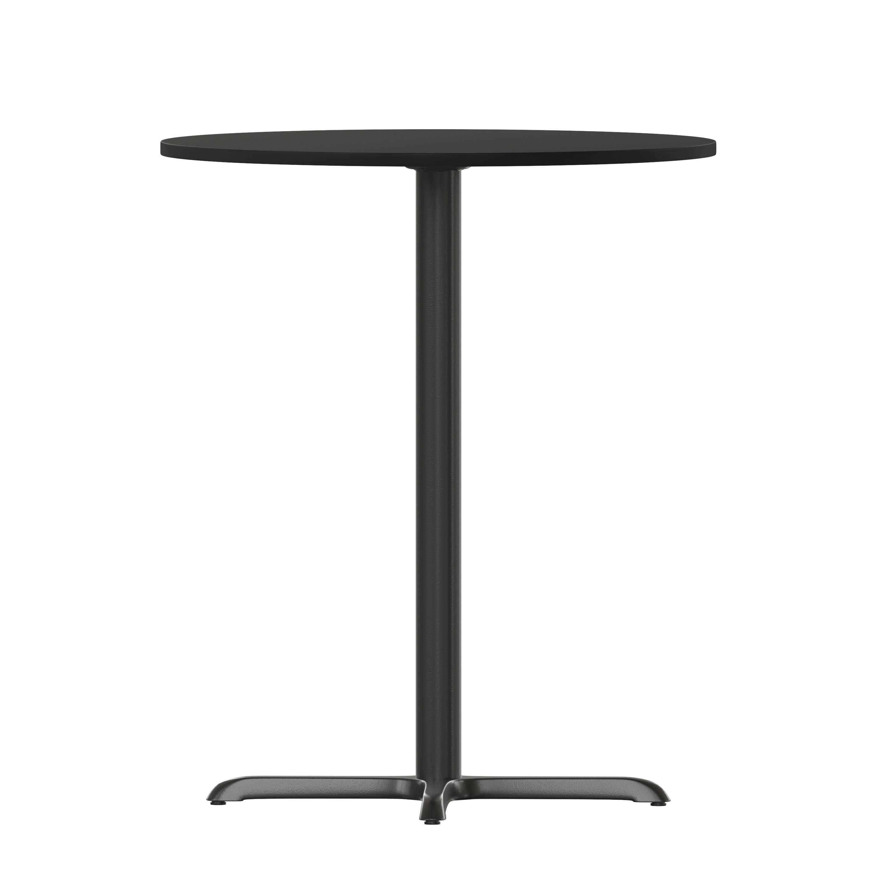 Alt View 5. Emma + Oliver - 30" Round Laminate Table Top with 22"x22" Bar Height Table Base - Black.