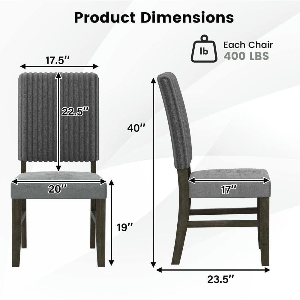 Product Dimensions: 17.5" x 22.5" x 20" x 19" x 40" x 17" x 19" x 23.5"  
Each Chair: 400 LBS