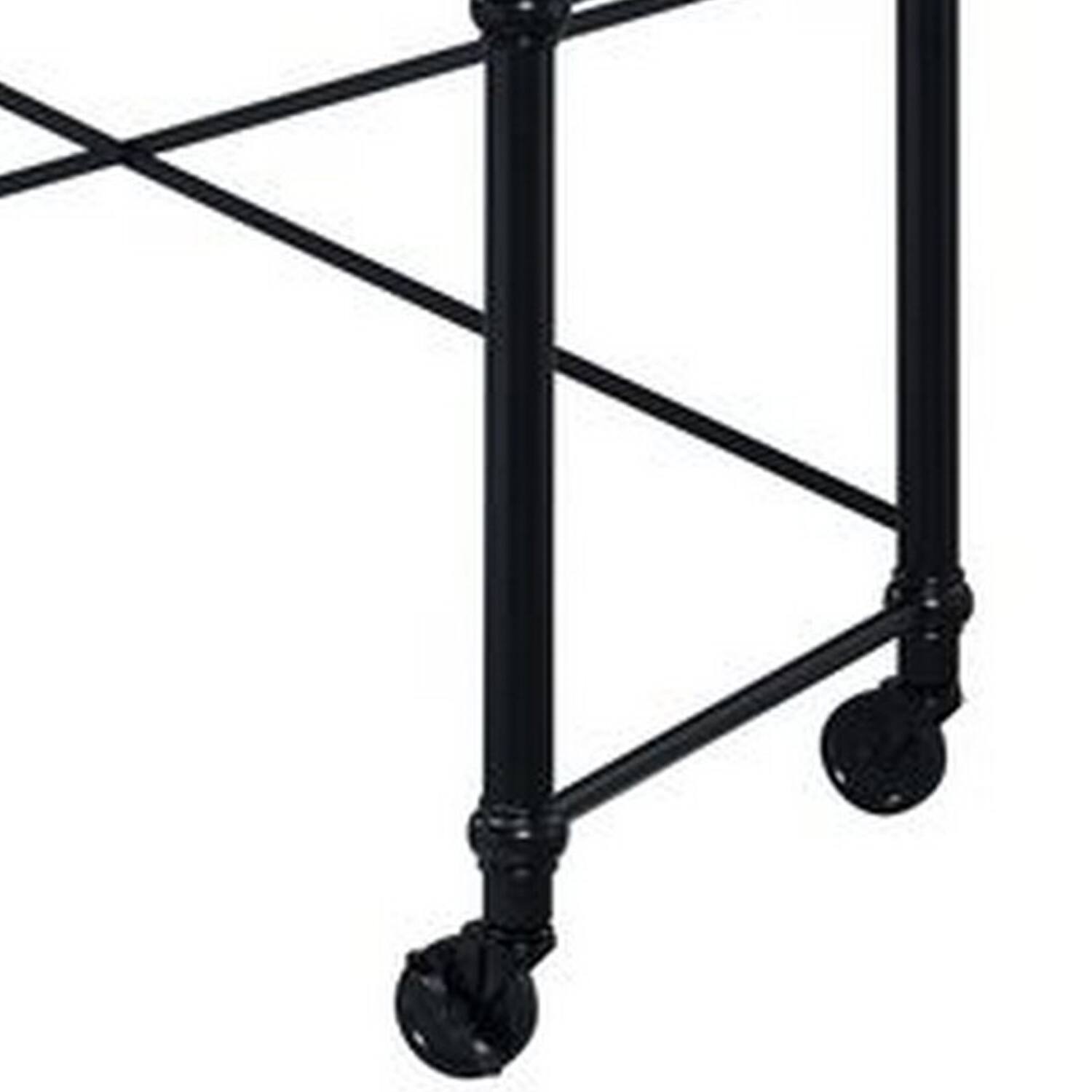 Back. Manhattan Lane - Writing Desk with Casters and Nail Accents, Black - Black.