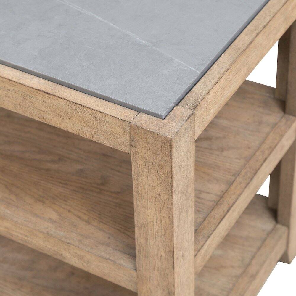 Alt View 4. Liberty Furniture Industries - Millstone Chairside Table with Unique Tile Top for Living Room - Nutmeg Oak Wood - Nutmeg.